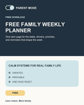 Free Family Weekly Planner